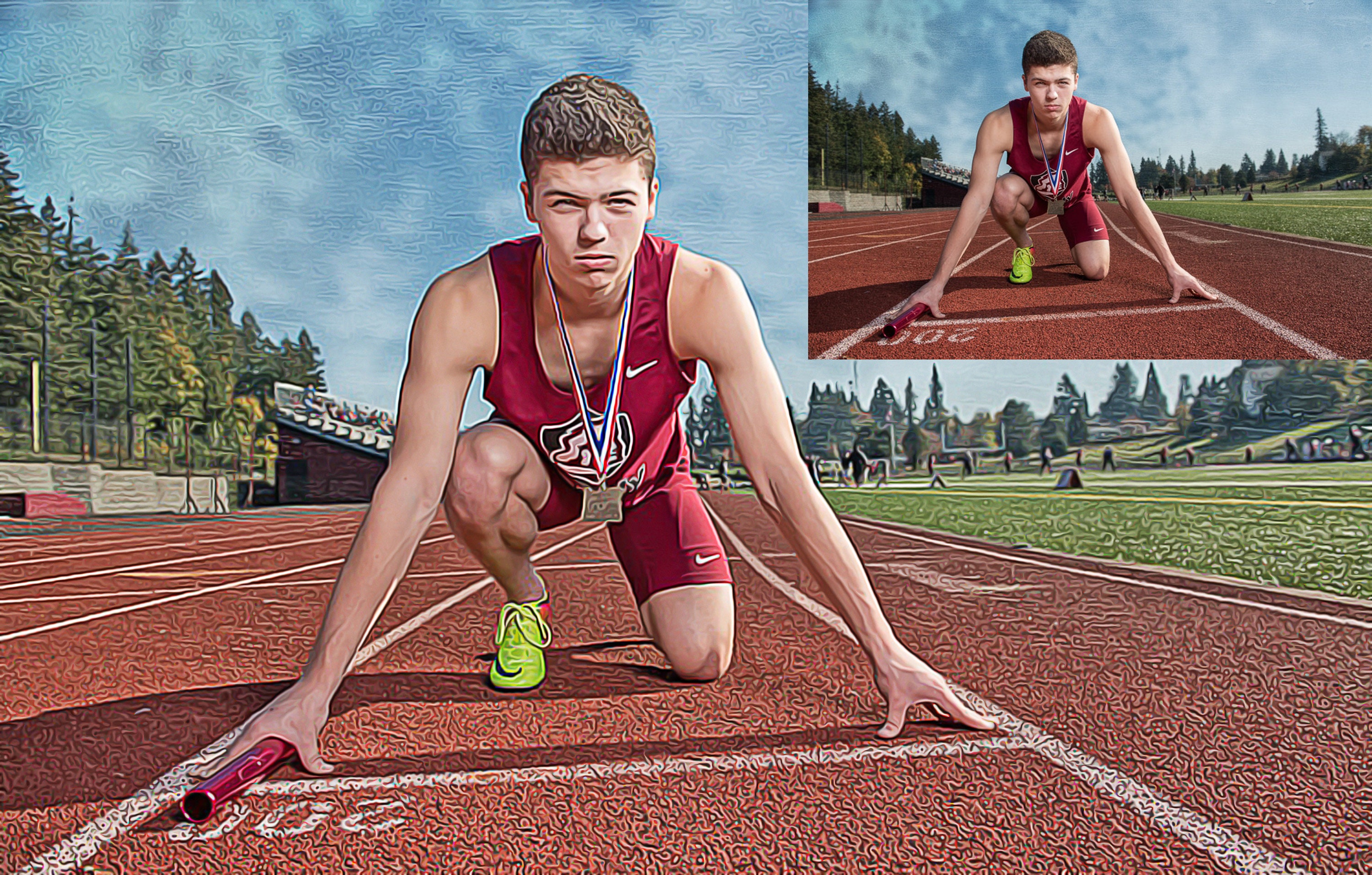 Custom Sport Poster From Photo Athlete Portrait Sport Action Etsy