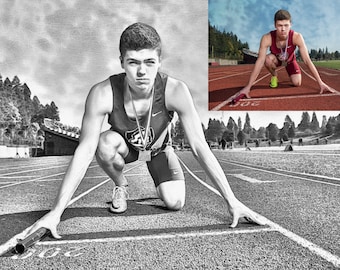 Graduation Gift Sports, Poster From your Photo, Sport Wall Art, Sport Wall Decor, Sport Poster, Sport Prints, Sports Drawing, Athlete Poster