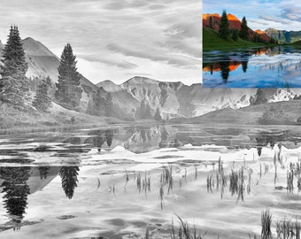 Custom Landscape Drawing from Photo, Custom Landscape Drawing, Landscape Print, Landscape Poster, Landscape Wall Print, Landscape Artwork