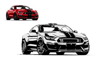 Custom Car Illustration, Custom Car Portrait, Custom Car Art, Gifts for Car Guys, Gifts for Car Salesman, Gift for Car Lover, Car Racer Gift