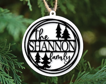 Family Christmas Ornament, Christmas Tree SVG, Sublimation Designs, Christmas SVG, Ornament Svg, SVG Files for Cricut, Laser Cut Files