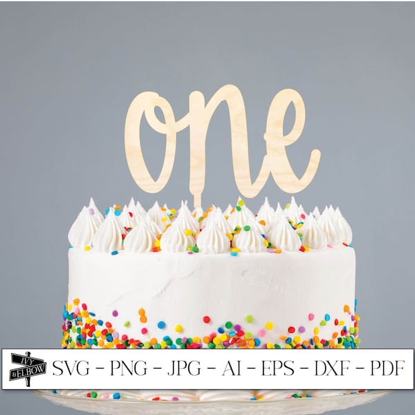 One Cake Topper, Cake Topper SVG, SVG Files For Cricut, Sublimation Designs, Party SVG, Laser Cut Files