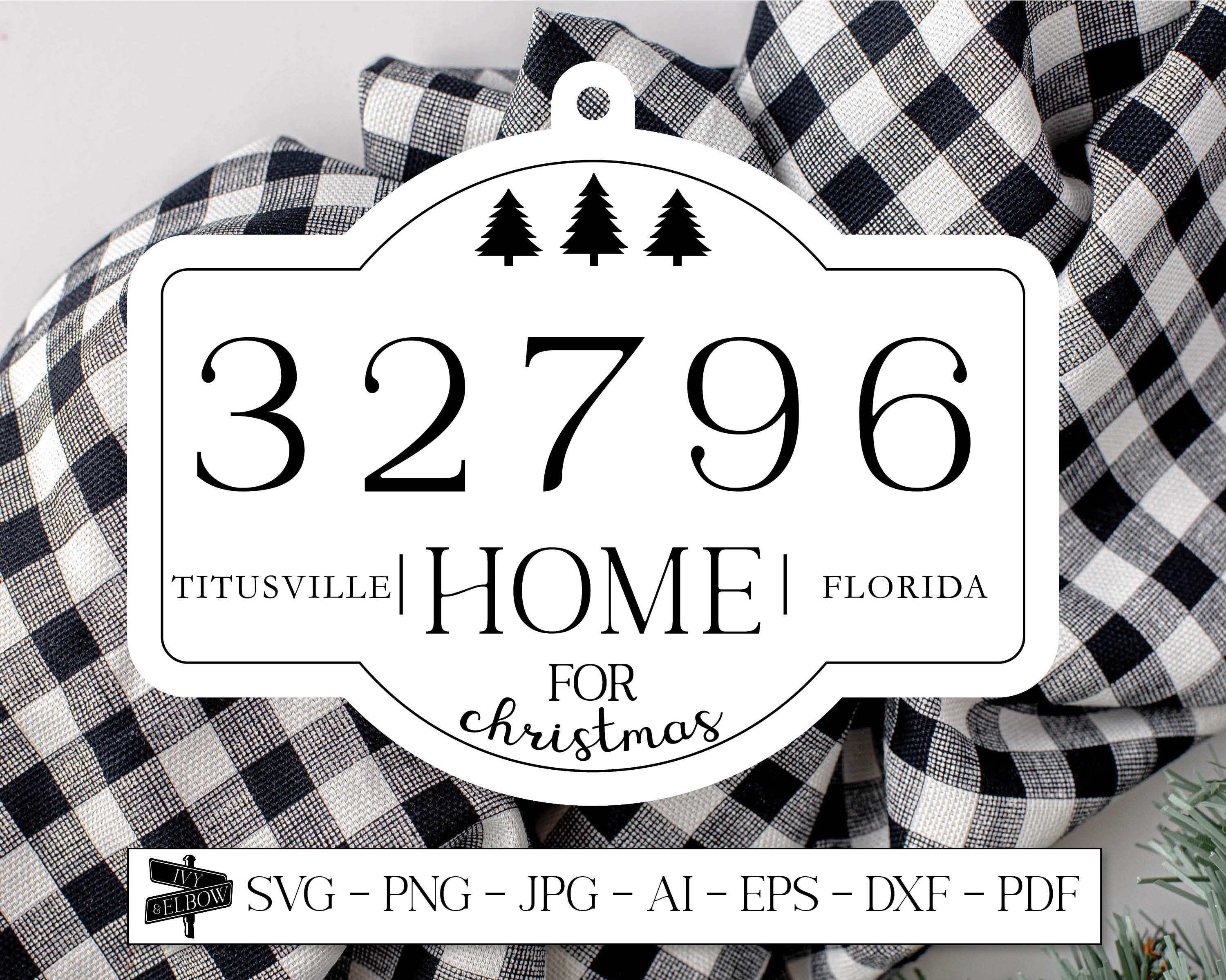 Home for Christmas Zip Code Ornament New Home SVG Etsy