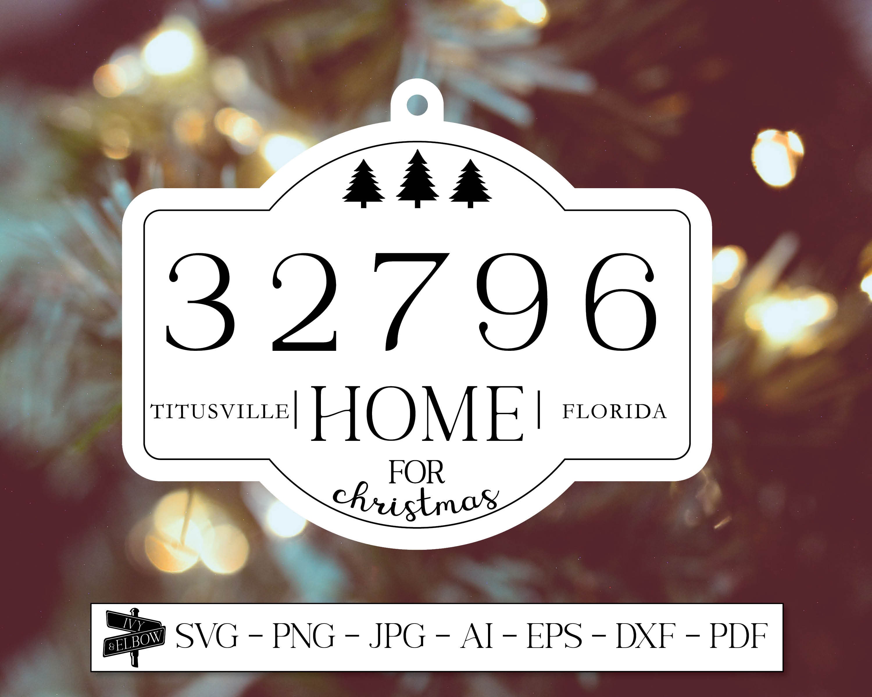 Home for Christmas Zip Code Ornament New Home SVG Etsy