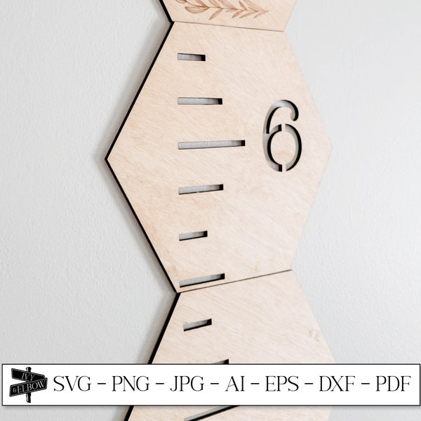 Growth Chart SVG, Growth Ruler SVG, Sublimation Designs, Wall Ruler SVG, Laser Cut Files,