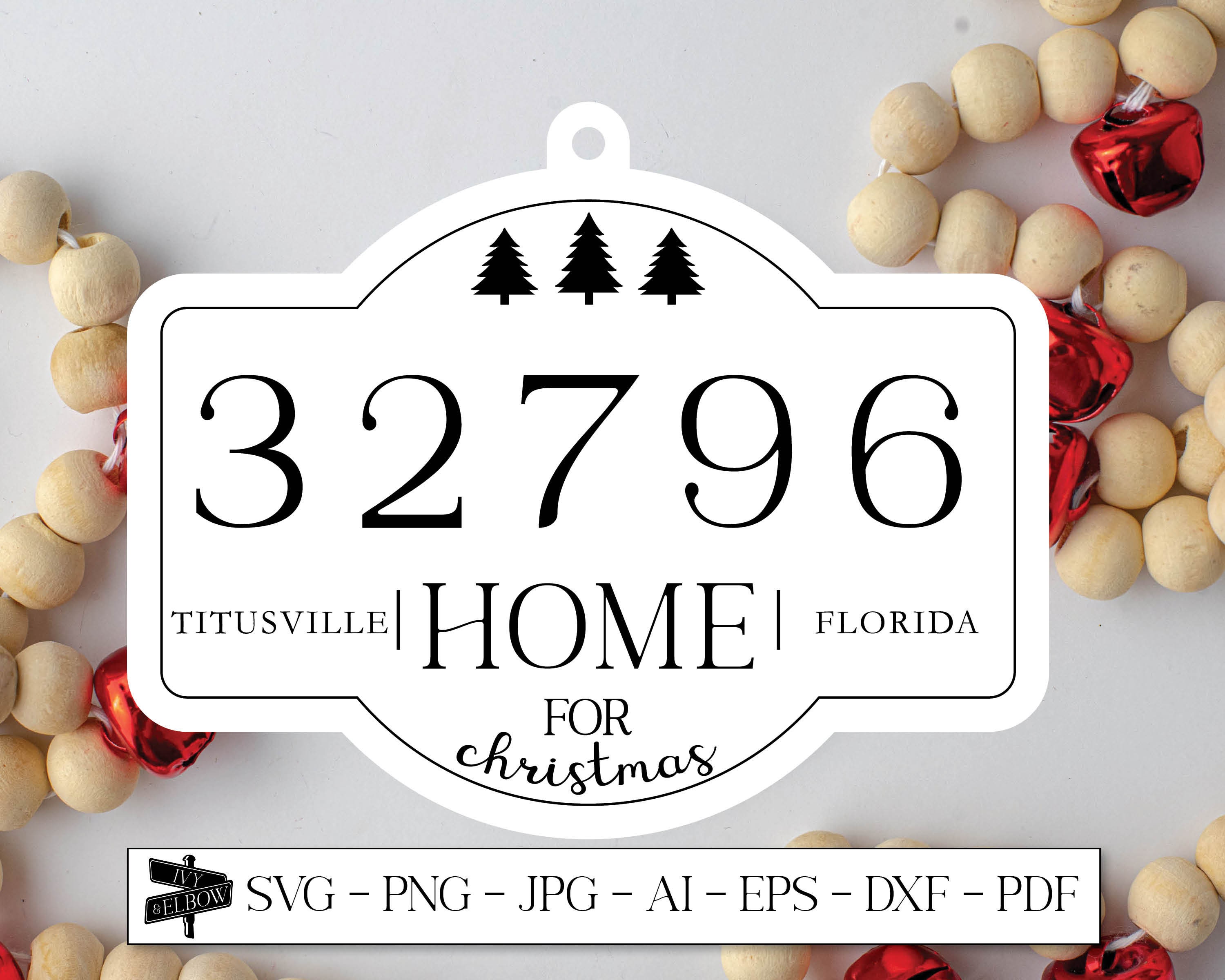 Home for Christmas Zip Code Ornament New Home SVG Etsy