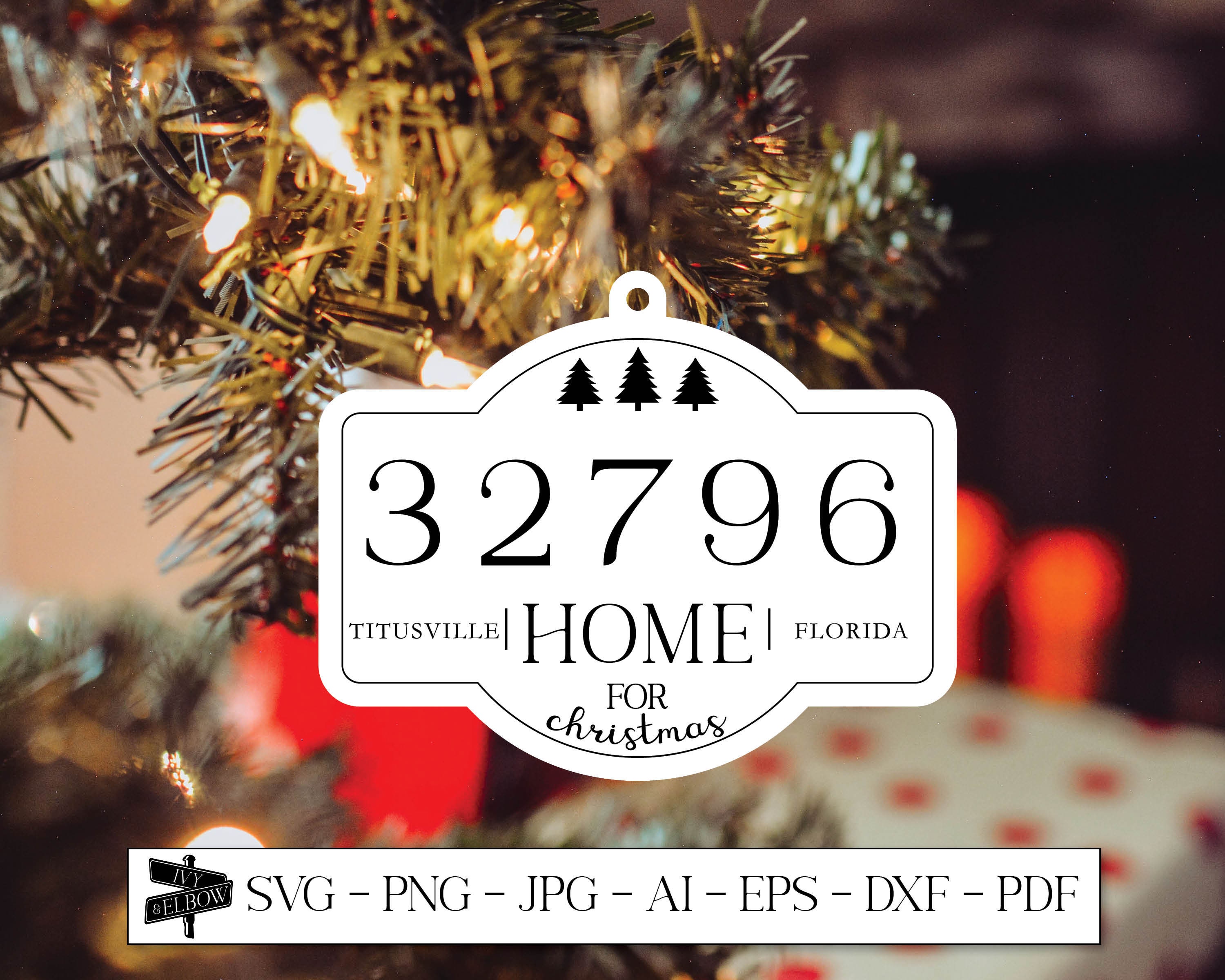 Home for Christmas Zip Code Ornament New Home SVG Etsy