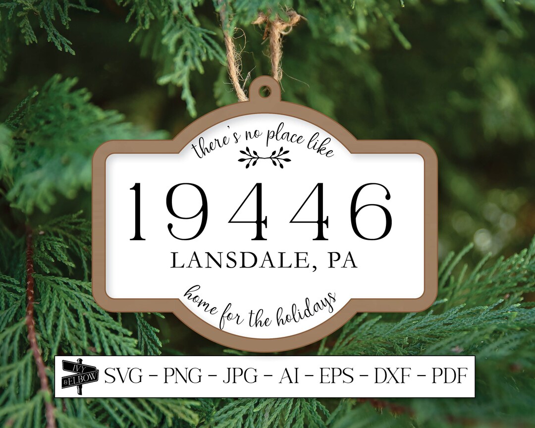Home for Christmas, Zip Code Ornament, New Home SVG, Laser Cut