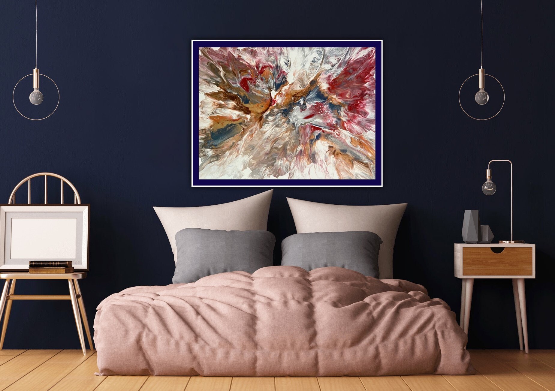 Obra de arte original Chimenea 36 x 48 Hecho a mano | Etsy