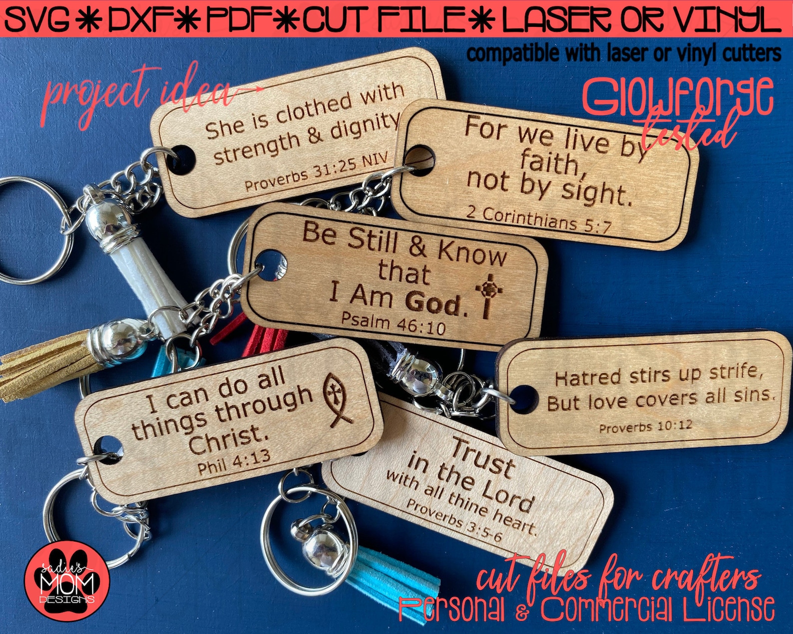 Instant Download 16 Faith Based Keychain Designs SVG Etsy