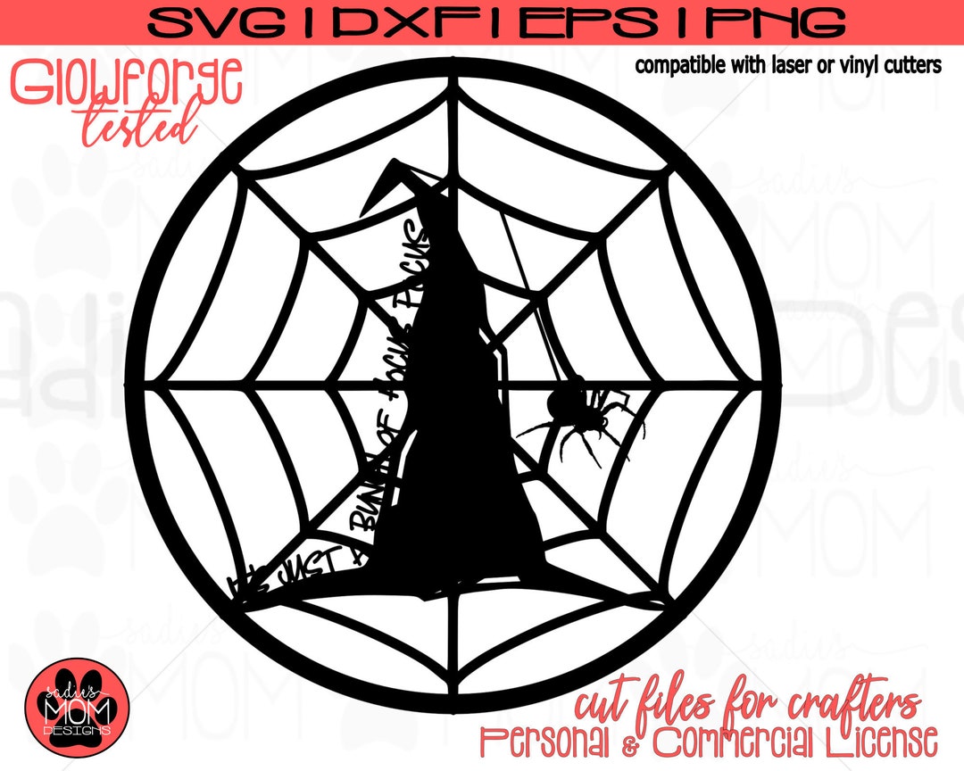 Halloween Laser Cut File Just a Bunch of Hocus Pocus Witch Hat & Spider ...