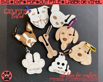 Dog Poop Bag Holder SVG Bundle | 6 Breeds, Paw Print, Bone (Digital File)