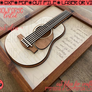 Instant Download | Laser Ready Guitar SVG | Plato Music Quote | Layered Guitar Sign Design | Music  Lover | Vinyl or Laser | Digital File