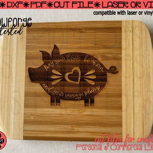 Sofortdownload | Lustiger Segen SVG | Pralle Wurst | praller Speck | Glowforge getestet | Cricut | Schwein SVG | Küchendesign | Digitale Datei