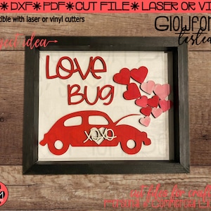 Instant Download | Love Bug SVG | Valentine&#39;s Day Design | Glowforge Tested | Laser or Vinyl | Cute Love Gift | Digital Files