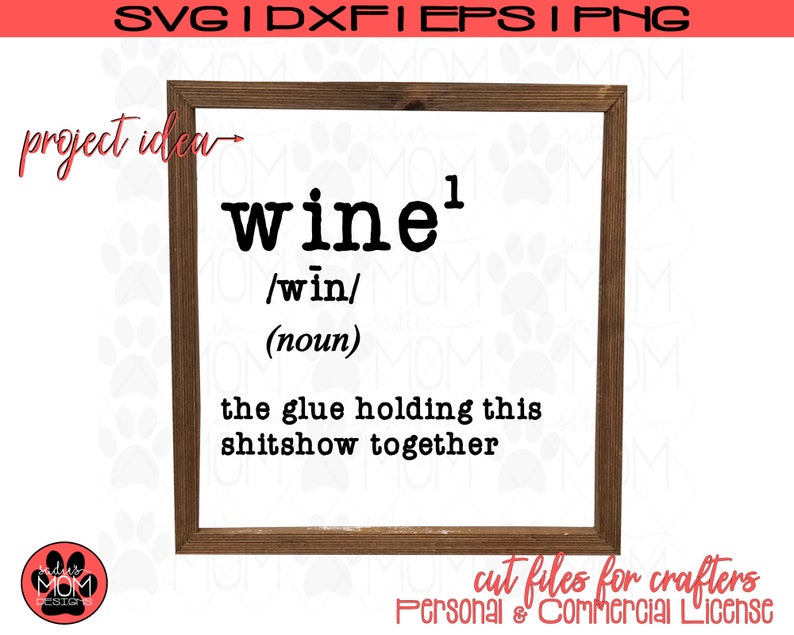 Instant Download Wine Definition SVG Funny Wine Saying Etsy