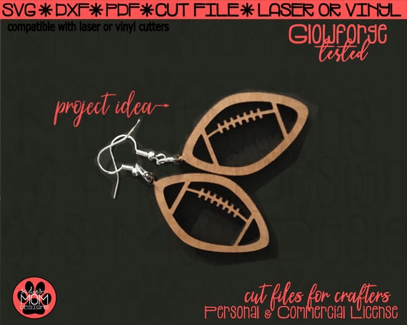 Football Earrings SVG | Glowforge Template, Sport Jewelry (Digital File)