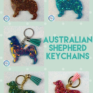 Resin Australian Shepherd Keychain