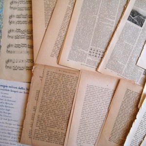 Old Book Pages, Vintage Paper Set, 50 Pages, Junk Journal Craft Kit Journaling Scrapbooking Sheet Music