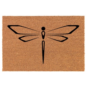 Dragonfly Coir Doormat Door Mat Entry Mat Housewarming Gift Newlywed Gift Wedding Gift New Home image 1