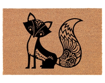 Fancy Fox Coir Doormat Door Mat Housewarming Gift Newlywed Gift Wedding Gift New Home