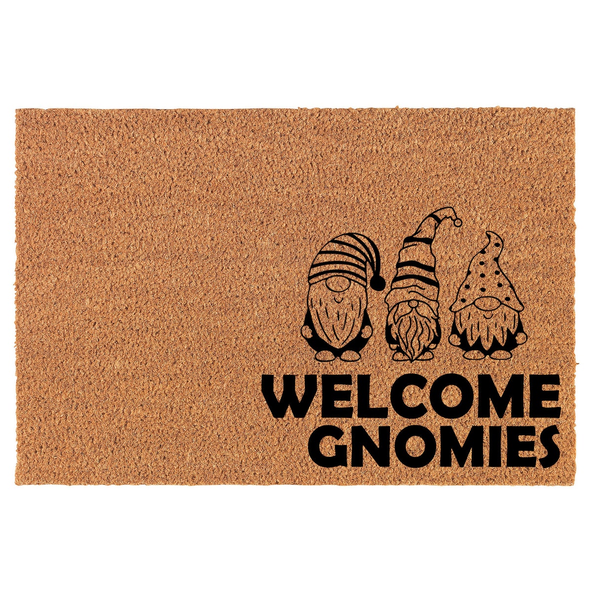 Welcome Gnomies Gnome CORNER Funny Coir Doormat Door Mat