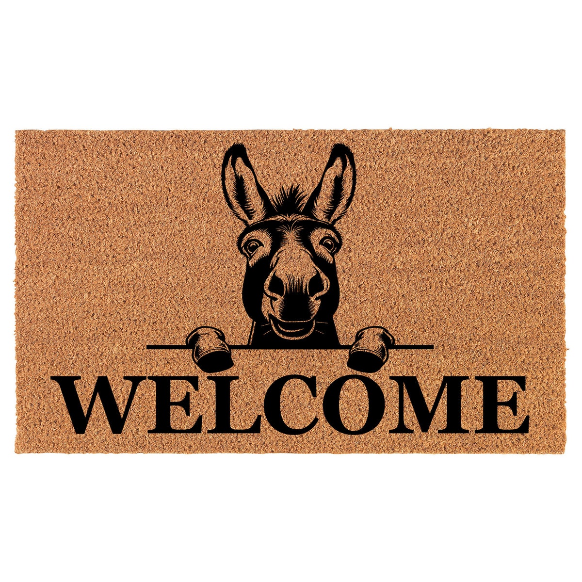 Welcome Peeking Donkey Farm Farmhouse Coir Doormat Door Mat Entry Mat Housewarming Gift Newlywed Gift Wedding Gift New Home - Etsy