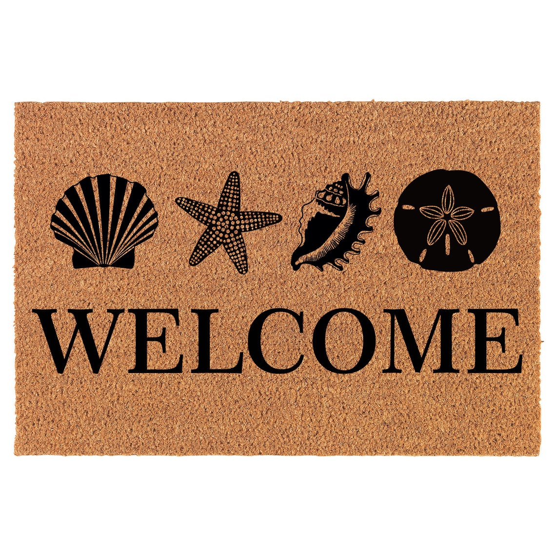 Welcome Shells Beach Coir Doormat Door Mat Entry Mat | Etsy