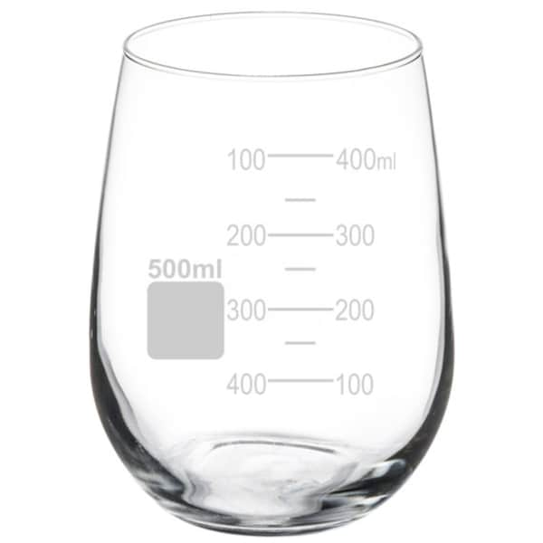 17 oz Stemless Wine Glass Goblet Beaker Style Measuring Cup 500 Milliliter mL Chemistry Gift, Science Gift, Geek Gift