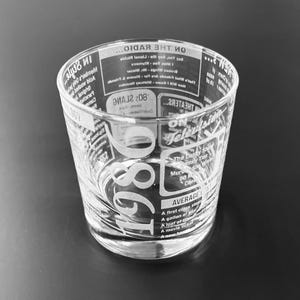 Birthday Whiskey Glass Full Wrap Rocks Glass 30th Birthday Gift, 40th Birthday Gift, 50th Birthday Gift, 60th Birthday Gift