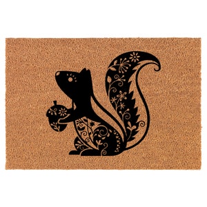 Fancy Squirrel Coir Doormat Door Mat Housewarming Gift Newlywed Gift Wedding Gift New Home