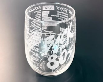 Back To The Years Birthday Stemless Wine Glass 30th Birthday Gift, 40th Birthday Gift, 50th Birthday Gift, 60th Birthday Gift