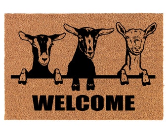 Welcome Goats Welcome Coir Doormat Door Mat Housewarming Gift Newlywed Gift Wedding Gift New Home