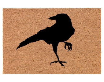 Crow Raven Blackbird Coir Doormat Door Mat Housewarming Gift Newlywed Gift Wedding Gift New Home