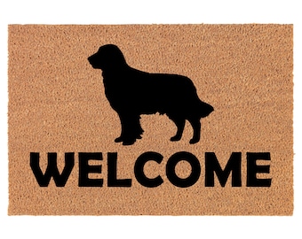 Welcome Golden Retriever Coir Doormat Door Mat Housewarming Gift Newlywed Gift Wedding Gift New Home
