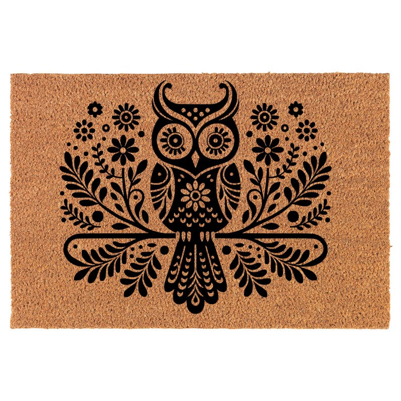 MIPstop Folk Art Owl Doormat