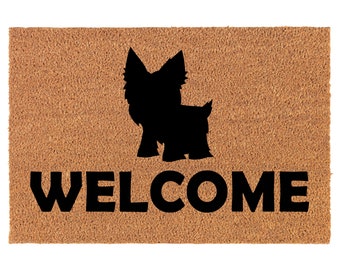 Bienvenue Yorkie Coir Doormat Door Mat Housewarming Gift Newlywed Gift Wedding Gift New Home