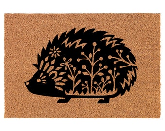 Fancy Hedgehog Coir Doormat Door Mat Housewarming Gift Newlywed Gift Wedding Gift New Home