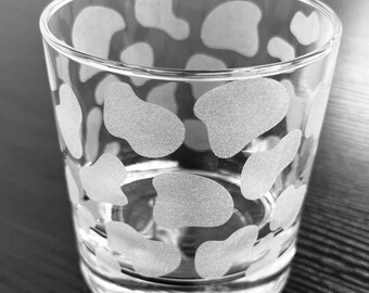 11 oz Rocks Whiskey Verre à l'ancienne enveloppant le motif de la vache