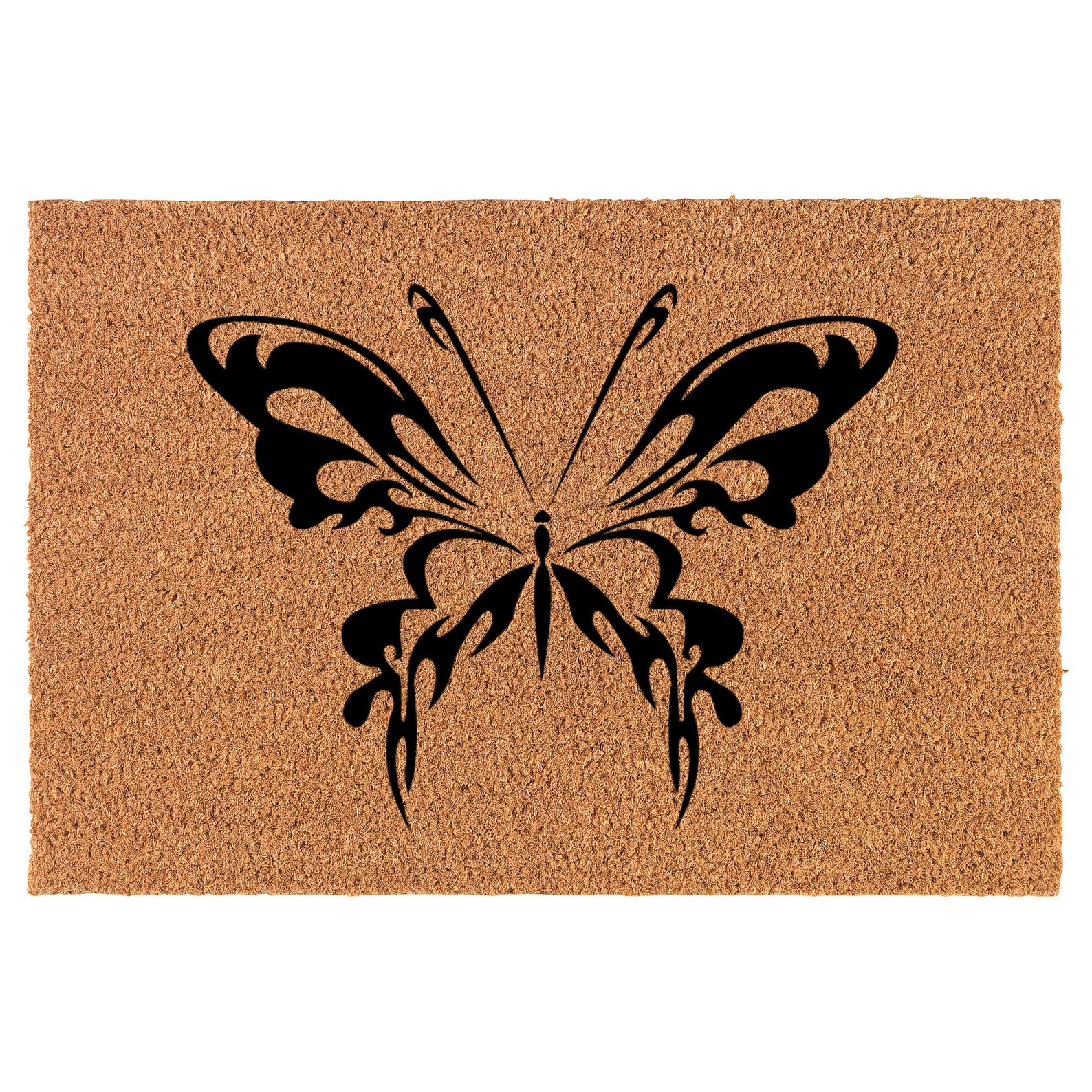 Tribal Butterfly Coir Doormat Door Mat Housewarming Gift Etsy