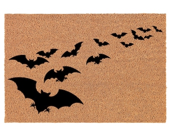 Bat Colony Halloween Coir Doormat Door Mat Housewarming Gift Newlywed Gift Wedding Gift New Home