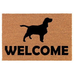 Welcome Springer Spaniel Dog Coir Doormat Door Mat Entry Mat Housewarming Gift Newlywed Gift Wedding Gift New Home