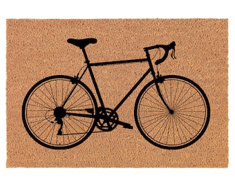 Cyclist Cycling Road Bike Coir Doormat Door Mat Housewarming Gift Newlywed Gift Wedding Gift New Home