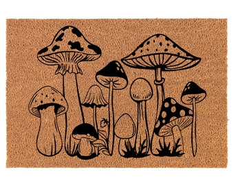 Mushrooms Coir Doormat Door Mat Housewarming Gift Newlywed Gift Wedding Gift New Home