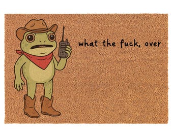 Frog Walkie Talkie Funny Coir Doormat Door Mat Entry Mat Housewarming Gift Wedding Gift New Home