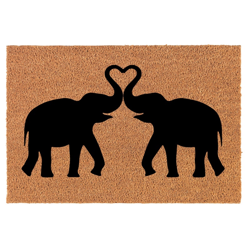 Elephants Making Heart Coir Doormat Door Mat Entry Mat Etsy