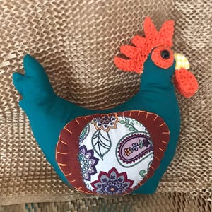 UNIQUE Australian Handmade Soft Chicken Plush Toy Plushy Hen Pillow Cushion Australian Made Comfort Toy