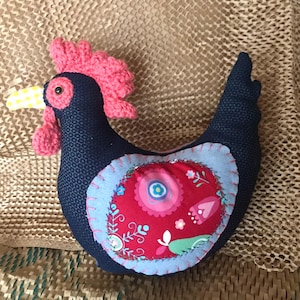 UNIQUE Handmade Soft Toy Chicken Plushie Hen Pillow Cushion Australian Made Comfort Toy