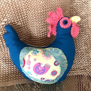 UNIQUE Australian Handmade Soft Chicken Plush Toy Plushy Hen Pillow Cushion Australian Made Comfort Toy