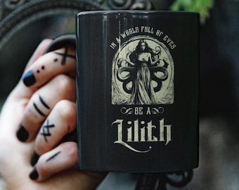 Lilith Gothic Mug: Celestial Snake, Dark Goddess, Witchcraft Decor